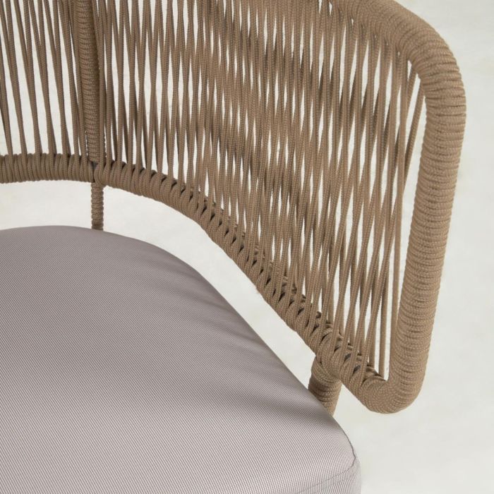Sofá 2 plazas Cuerda Beige Acero Galvanizado, 135 Cm