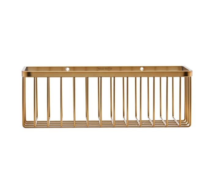 Cesta de baño en acero latón cepillado.