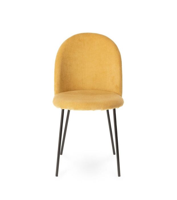 Silla Tejido Pana Color Mostaza Metal, 52'5 Cm