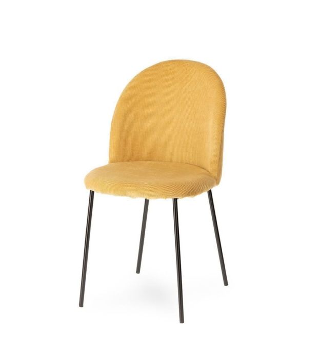Silla Tejido Pana Color Mostaza Metal, 52'5 Cm