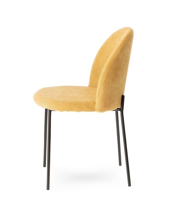 Silla Tejido Pana Color Mostaza Metal, 52'5 Cm