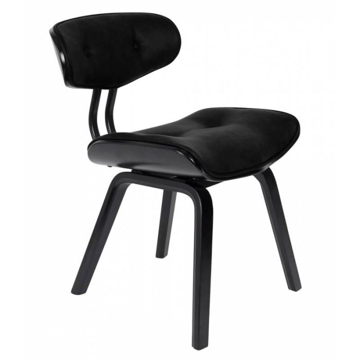 Silla Blackwood Estilo Vintage Diseño Moderno Negro Tejido, 78 Cm