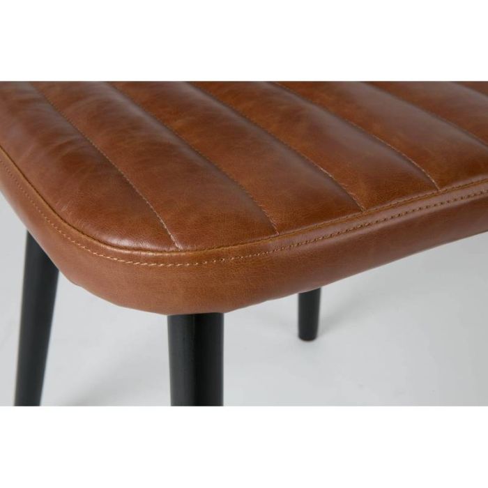 Silla Marrón Vintage Madera Roble Negro, 81 Cm