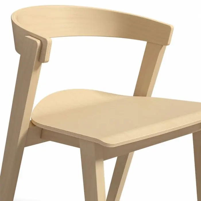 Silla Madera Haya Natural Ergonómica, 73,6 Cm