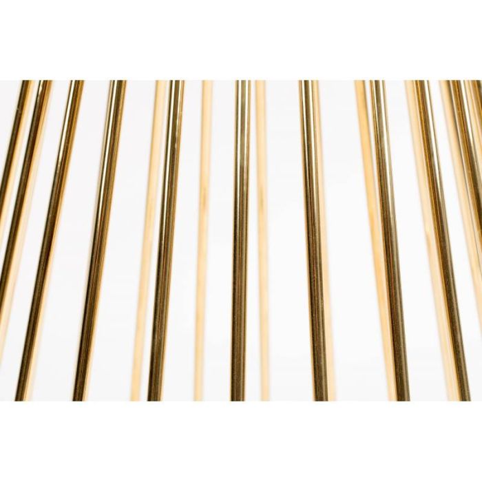 Mesa de Comedor Cristal Humo Hierro Dorado, 104 Cm