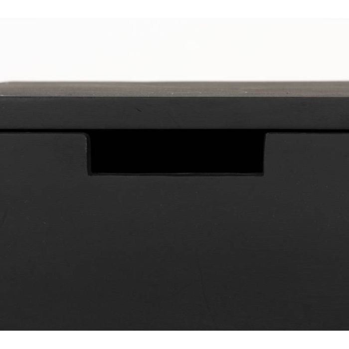 Mesa Auxiliar/Mesita Noche Madera Mango Hierro Negro, 35 Cm