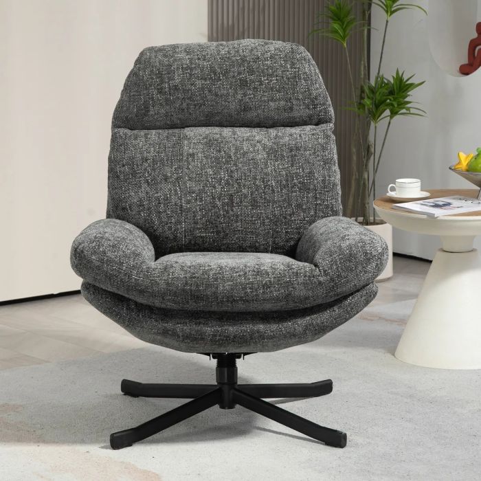 Sillón Reclinable Giratorio Gris, 78 Cm