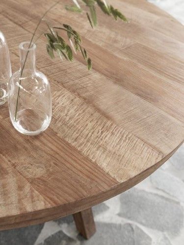 Mesa Comedor Redonda Madera Teca Reciclada, Ø140 Cm