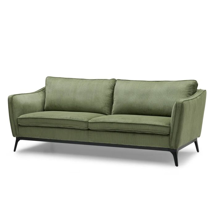 Sofá 3 Plazas Cleo Moderno Verde Negro Mate, 206 Cm