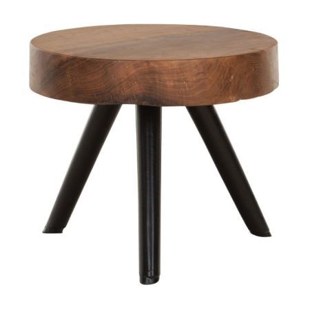 Mesa Auxiliar Disk Estilo Vintage, Ø40 Cm
