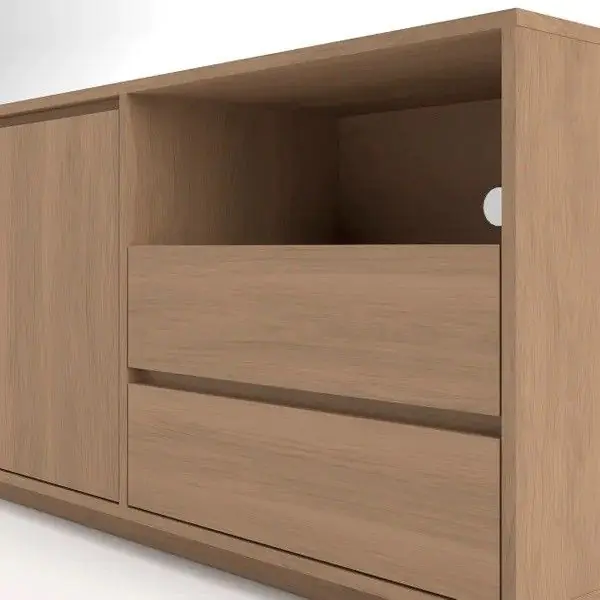 Aparador 2 Puertas 2 Cajones Madera Roble, 185 Cm