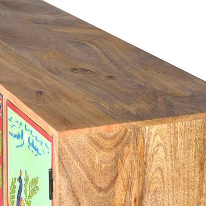 Cómoda Madera Mango Detalles Étnicos Pintados Multicolor, 112 Cm