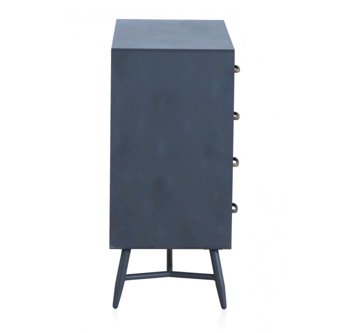 Cómoda Metal Madera Natural Blanqueado 78 Cm