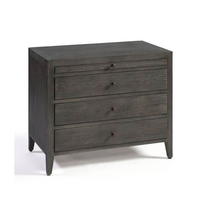 Cómoda en madera de roble grisácea con 3 cajones y 1 bandeja 65 cm