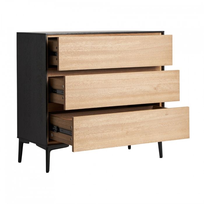 Cómoda Brussa Estilo Nórdico Madera Dm/Hierro 