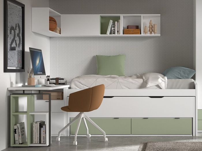 Cama y Zona de Estudio Formas F006