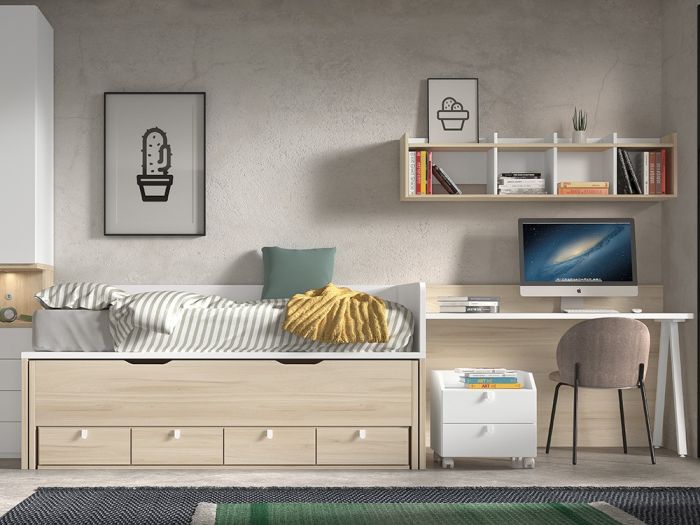 Cama Nido Juvenil con Zona de Estudio Formas F011