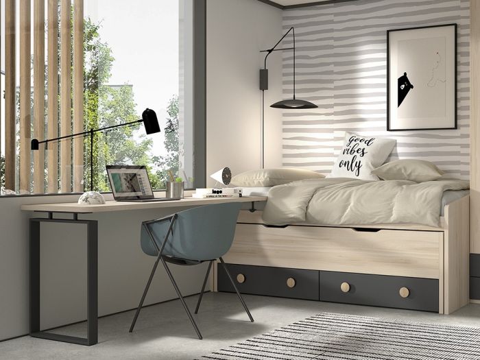 Cama Nido con Cajones y Zona de Estudio Formas F013  
