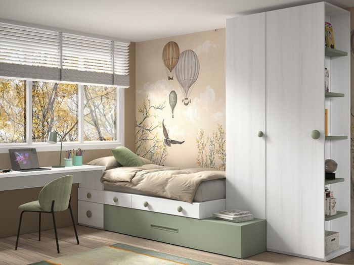 Cama Modular Juvenil con Armario Formas F158