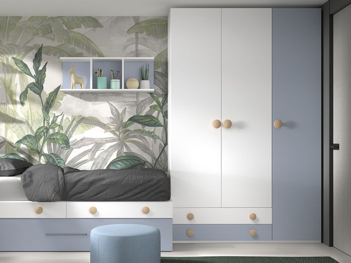 Cama Modular Juvenil con Armario Formas F156