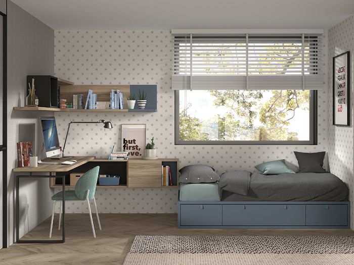 Cama Nido con Cajones y Escritorio Formas F108