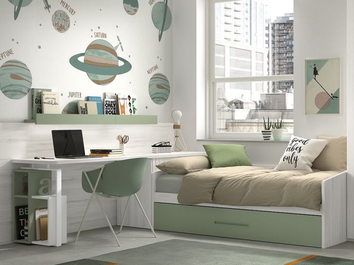 Cama Nido Juvenil  con Escritorio Formas F109