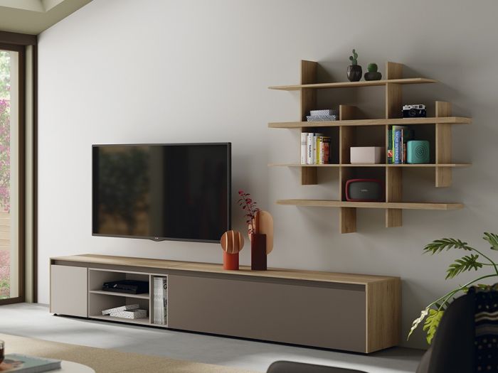 Composición Salón con Estantería Manlio, 247'6 Cm