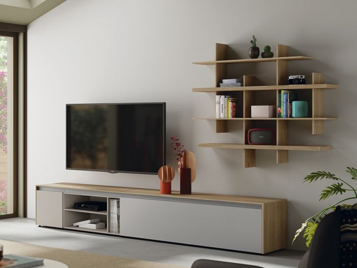 Composición Salón con Estantería Manlio, 247'6 Cm