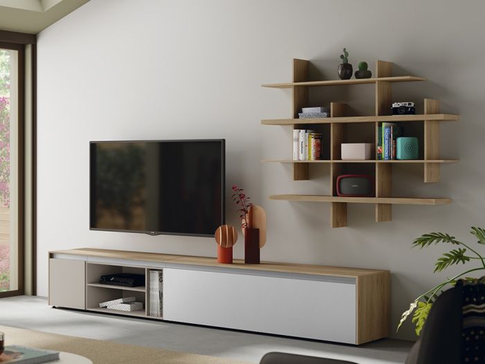 Composición Salón con Estantería Manlio, 247'6 Cm