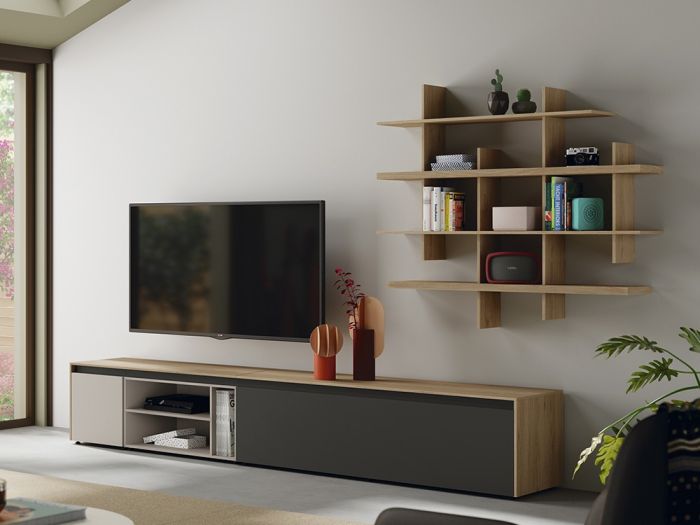 Composición Salón con Estantería Manlio, 247'6 Cm