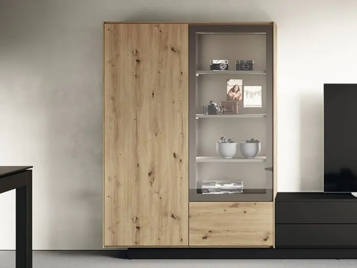 Composición Salón Mueble TV Vitrina Laminado, 337'4 Cm