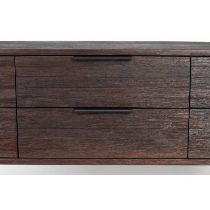 Aparador 6 Cajones Madera Teca Hierro, 135 Cm