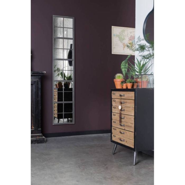 Cómoda Madera Maciza Pino Hierro Envejecido, 40 Cm