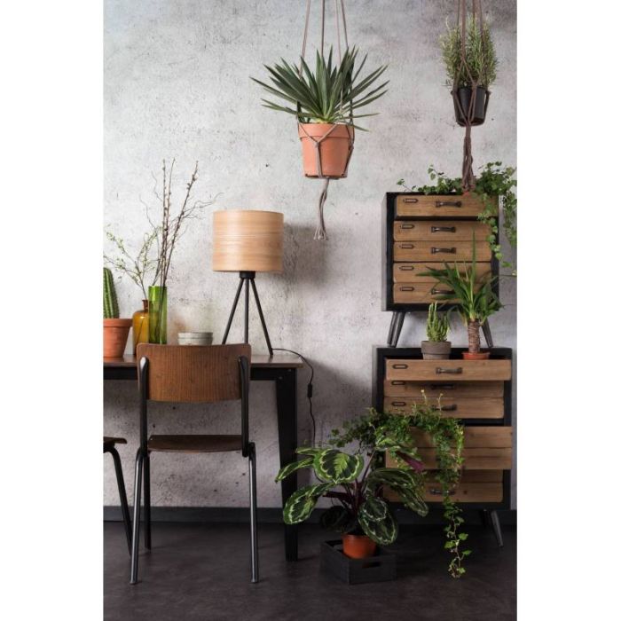 Cómoda Madera Maciza Pino Hierro Envejecido, 40 Cm