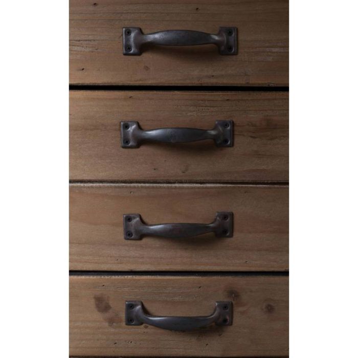 Cómoda Madera Maciza Pino Hierro Envejecido, 40 Cm