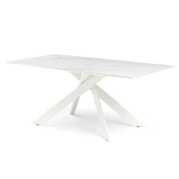 Mesa Comedor Cerámica Blanco, 180 Cm