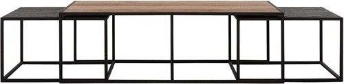 Set 3 Mesas Centro Listones Cosmo Estilo Industrial, 110 Cm