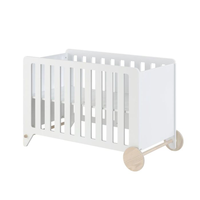 Cuna Convertible Nunila Estilo Nórdico Blanco Madera Mdf Lacado, 72 Cm