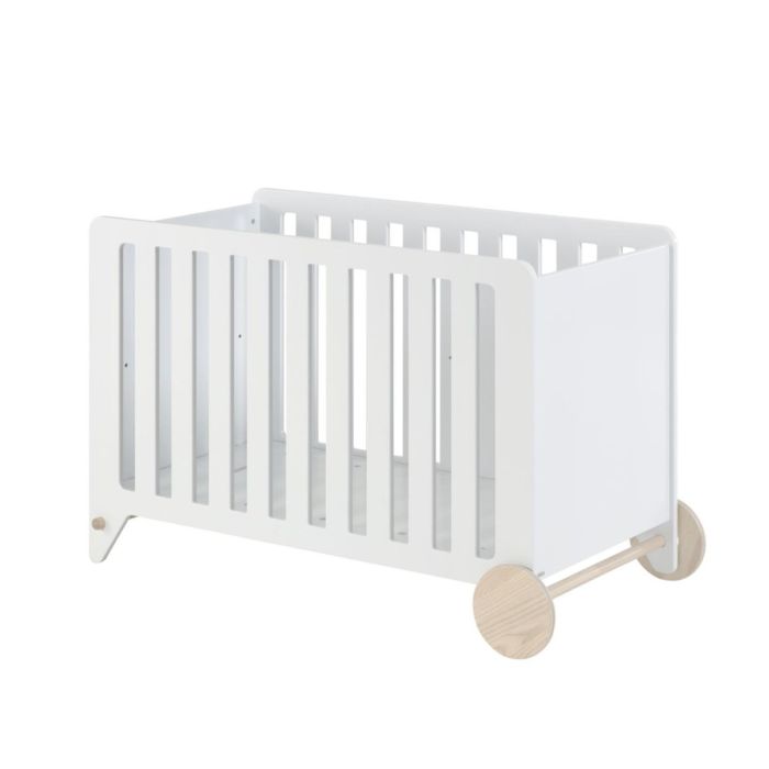 Cuna Convertible Madera Mdf Lacado Blanco, 72 Cm