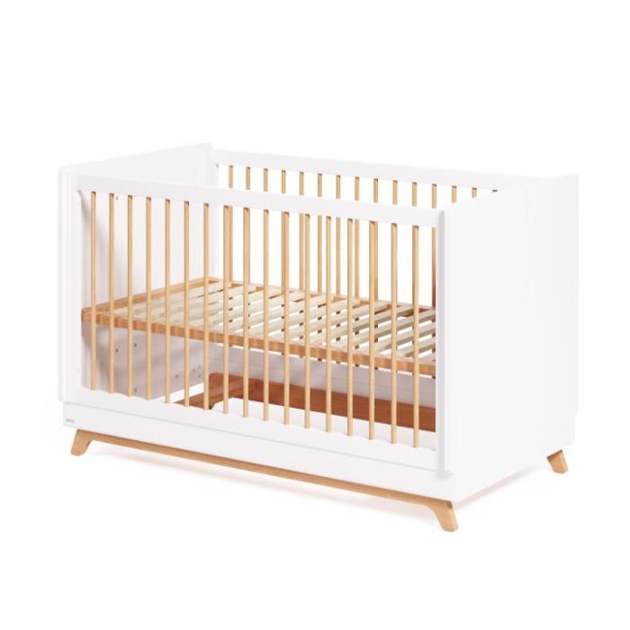 Cuna Convertible Maralis Estilo Moderno Lacada Blanco Madera Haya, 144 Cm