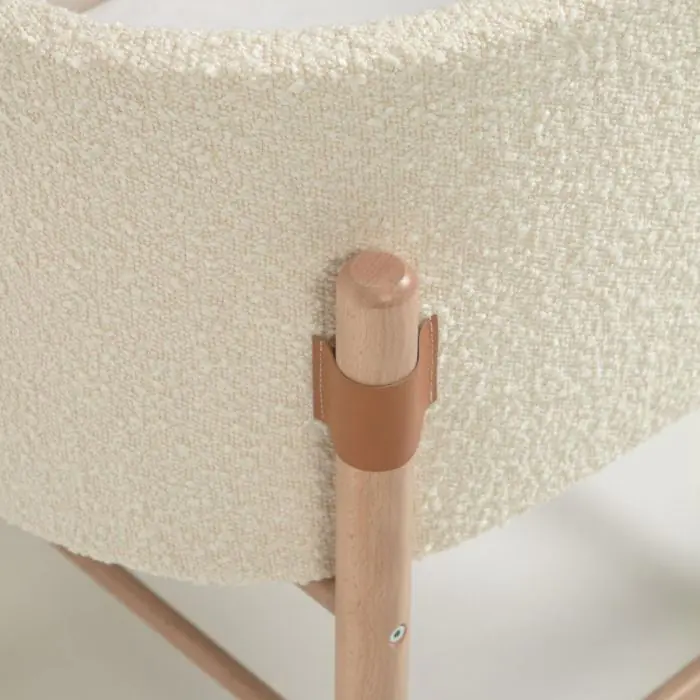 Cuna Convertible Adara Estilo Nórdico Beige Tejido Borreguillo Madera Haya, 46 Cm