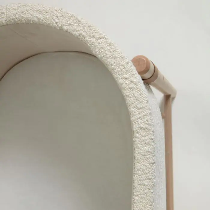 Cuna Convertible Tejido Borreguillo Beige Madera Haya, 46 Cm