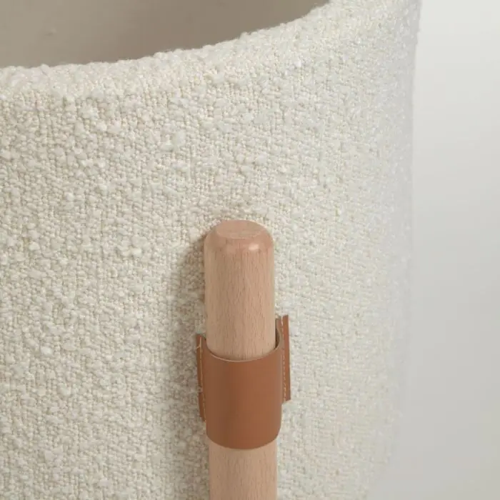 Cuna Convertible Tejido Borreguillo Beige Madera Haya, 46 Cm