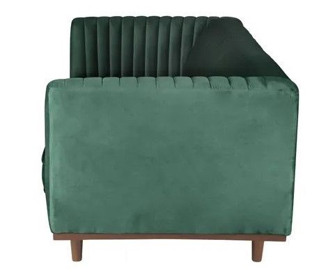 Sofá 3 Plazas Terciopelo Verde Abeto Madera, 210 Cm