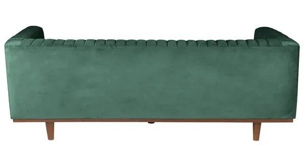 Sofá 3 Plazas Terciopelo Verde Abeto Madera, 210 Cm