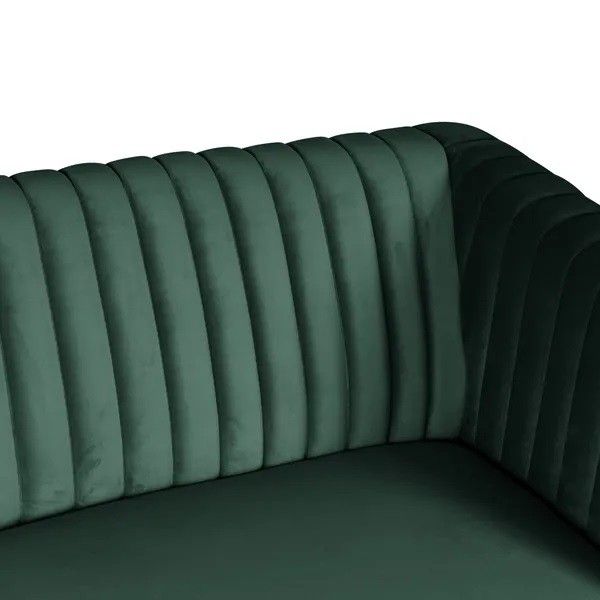 Sofá 3 Plazas Terciopelo Verde Abeto Madera, 210 Cm