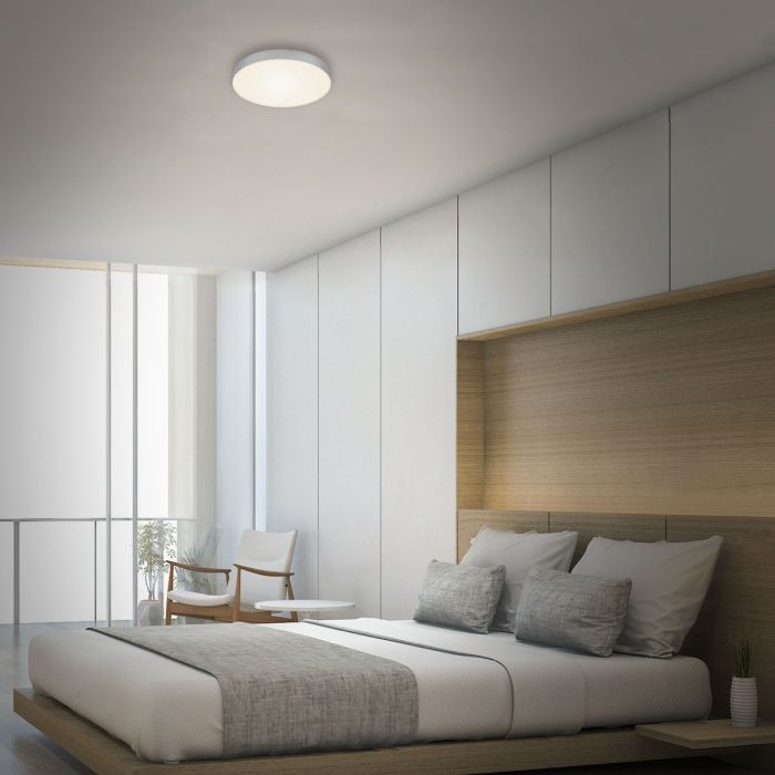 Plafón Led, Ø 21,2 CM, 16 W, Plata Diseño Moderno