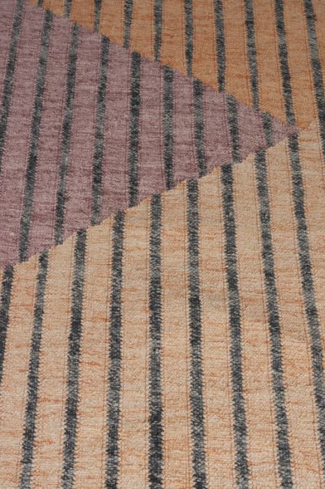 Alfombra Rayas Algodón Rosa, 230 Cm