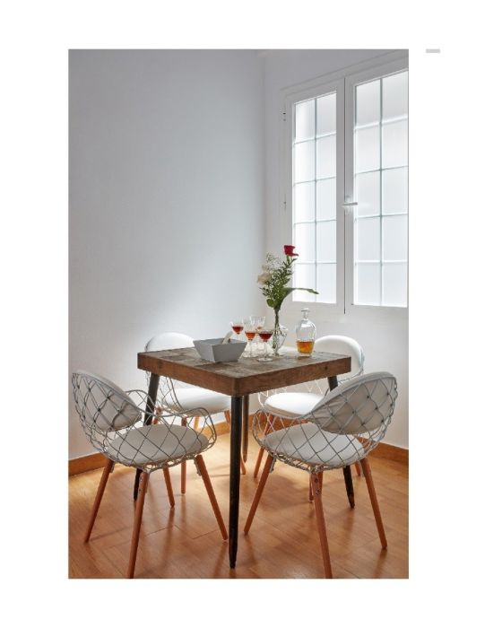 Silla Escandinavo Blanca, Metal Albert 53 Cm