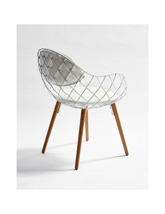 Silla Escandinavo Blanca, Metal Albert 53 Cm